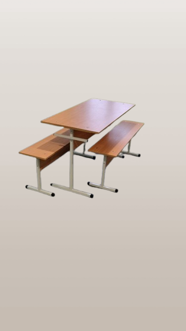 Комплект меблів для шкільної їдальні (стіл на 6 місць, прямокутний, 1500х600х750 мм. та 2 лавки, прямокутні, 1500х300х460мм.) (PERSEUS)